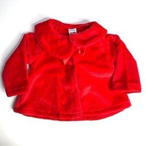 𝅺new Patpat Baby Girl Fleece Red Pea Coat US 12-18M